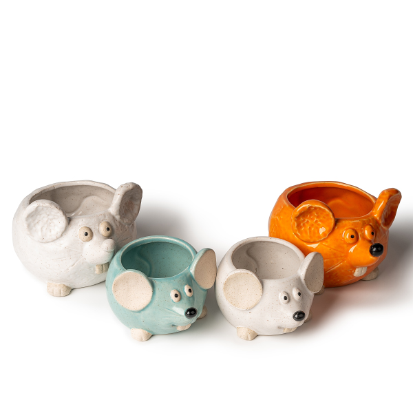 Candelabros de cerámica con forma de ratón: dando vida a la ternura y la calidez