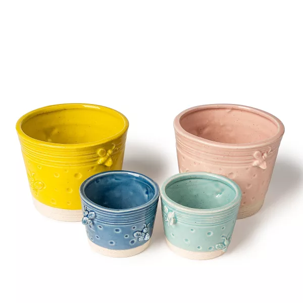 Tarro de vela de cerámica de cera de abejas