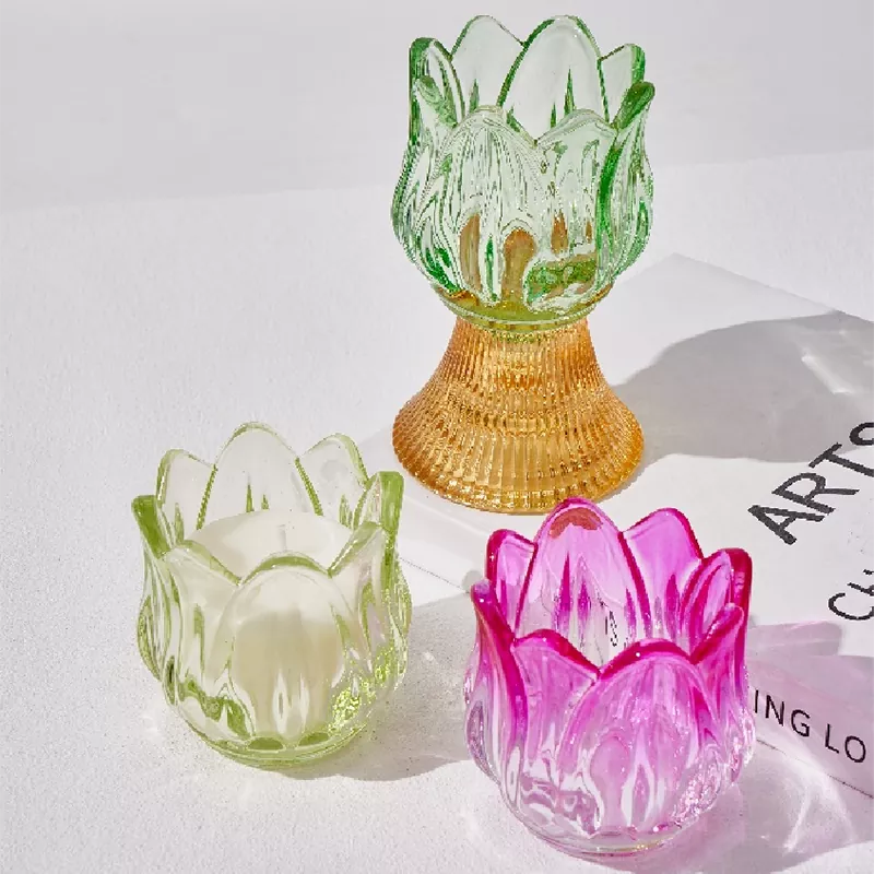 Merveilles Merveilles Florales Candelera de vidrio