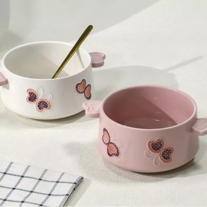 Tazón de cerámica de lavavajillas con pintado a mano