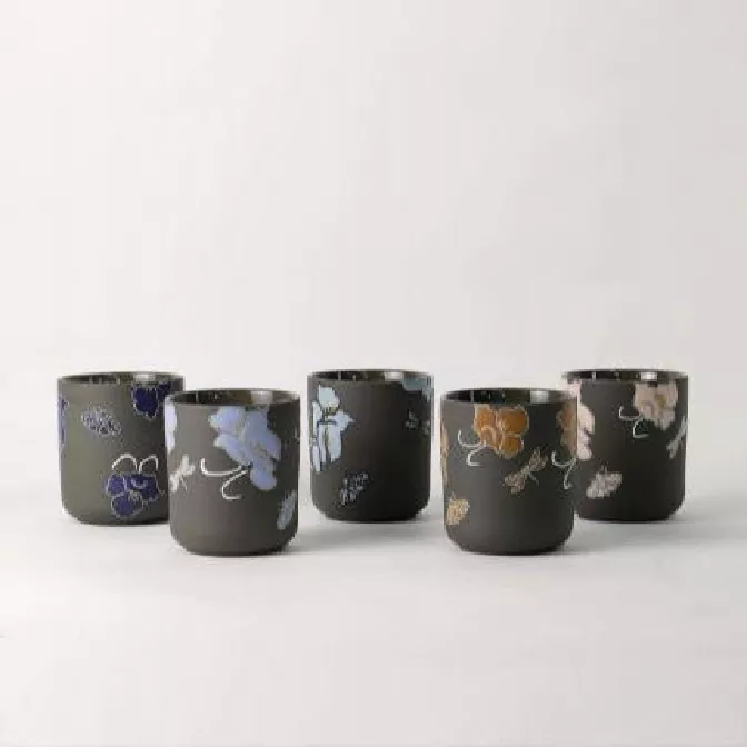 Candelabro de arte pintado a mano con susurro floral