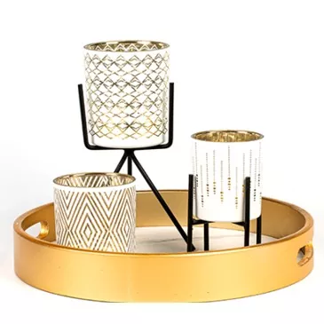 Candelador de vidrio de patrón de lujo