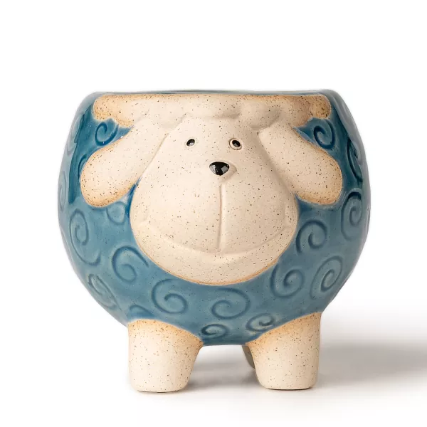 Portavelas de cerámica con forma de oveja