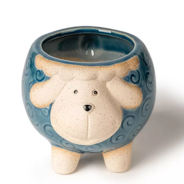 Portavelas de cerámica con forma de oveja