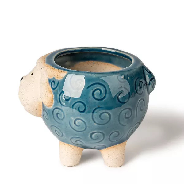 Portavelas de cerámica con forma de oveja