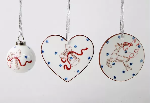 Decoración única del árbol de Navidad de cerámica hecha a mano