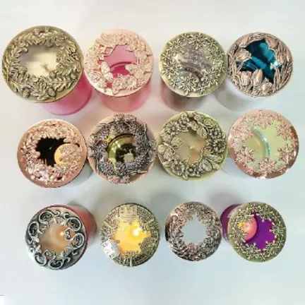 Tapa de jarra de velas de hierro universal hueco